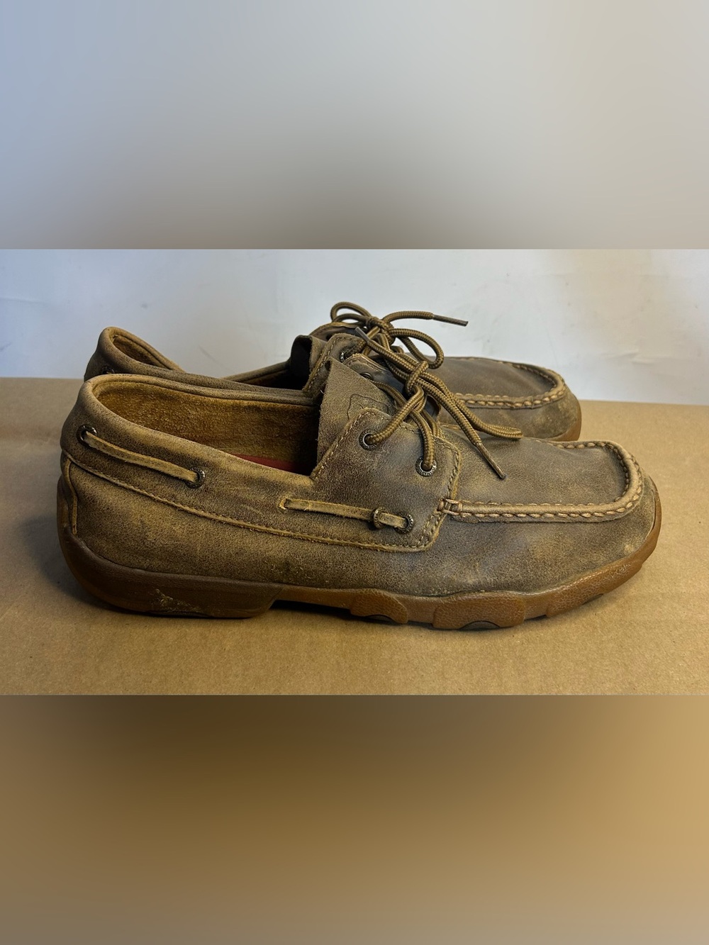 Twisted X Leather Upper Boat Shoes Men's Size 10.5W